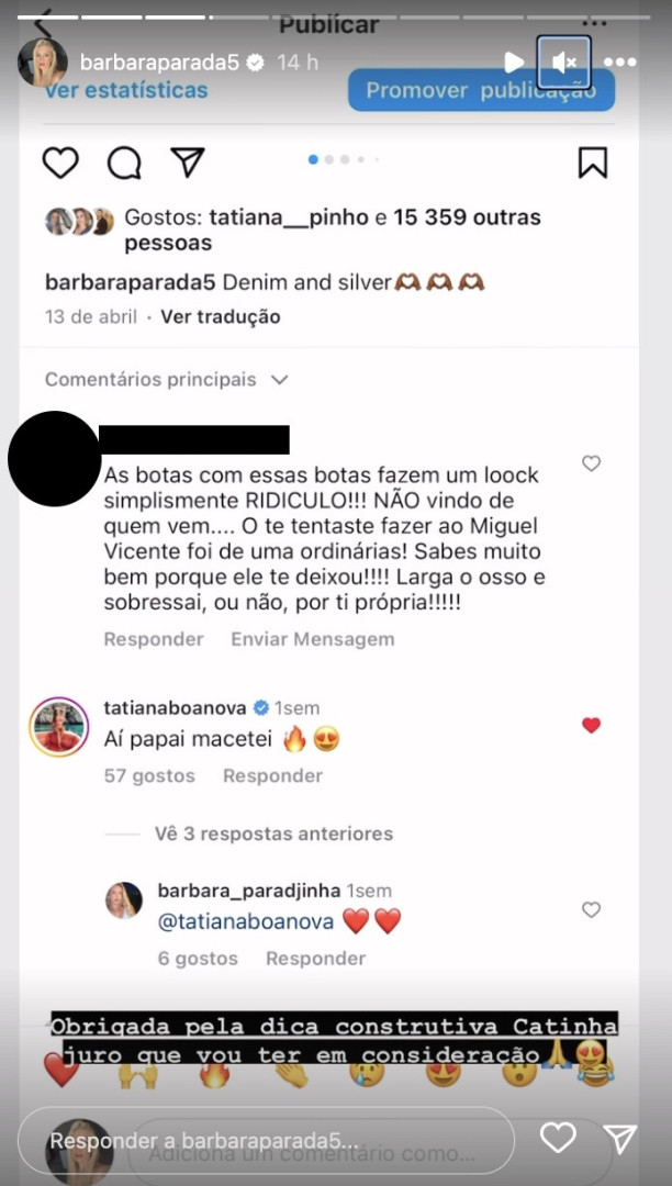 "Ordinária". Bárbara Parada denuncia crítica e responde