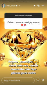 "Quero casar-me contigo, amo-te". A resposta de Elma Aveiro