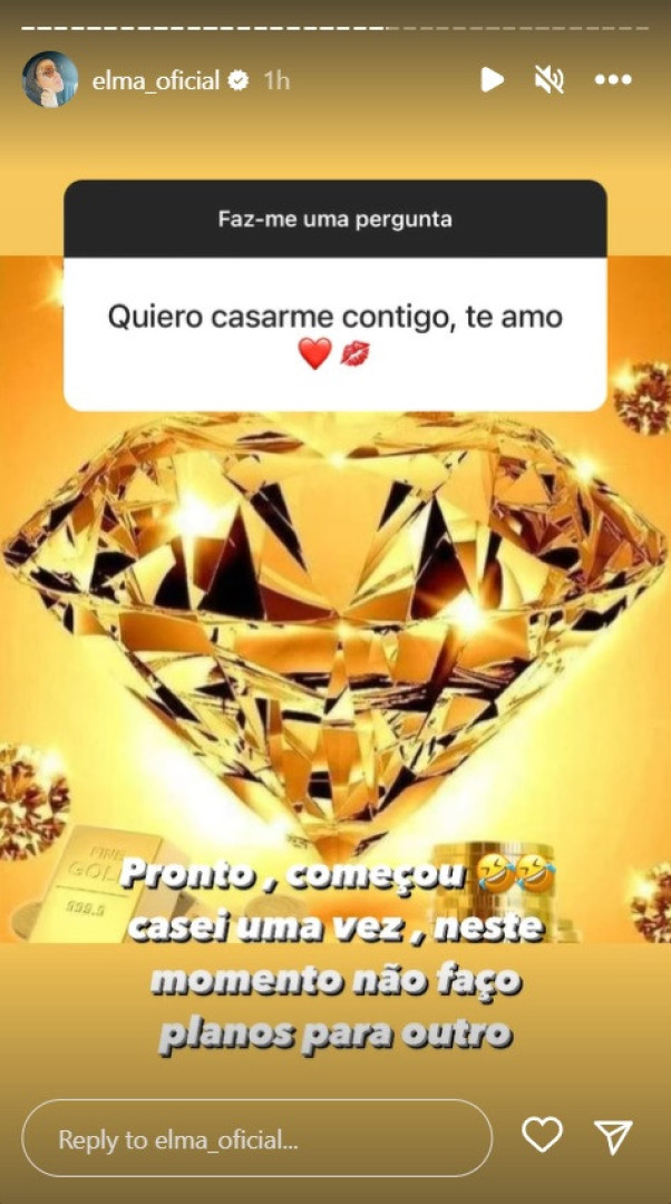 "Quero casar-me contigo, amo-te". A resposta de Elma Aveiro