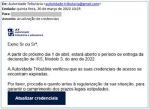 Recebeu este e-mail em nome do Fisco? Atenção, mensagem é "fraudulenta"