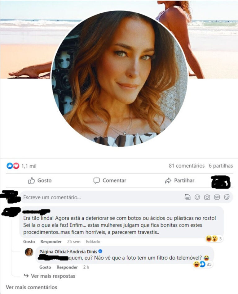 "A deteriorar-se com botox, ácidos ou plásticas"? Andreia Dinis reage