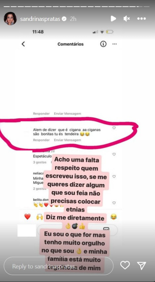 "As ciganas são bonitas, tu és tendeira". Sandrina Pratas responde