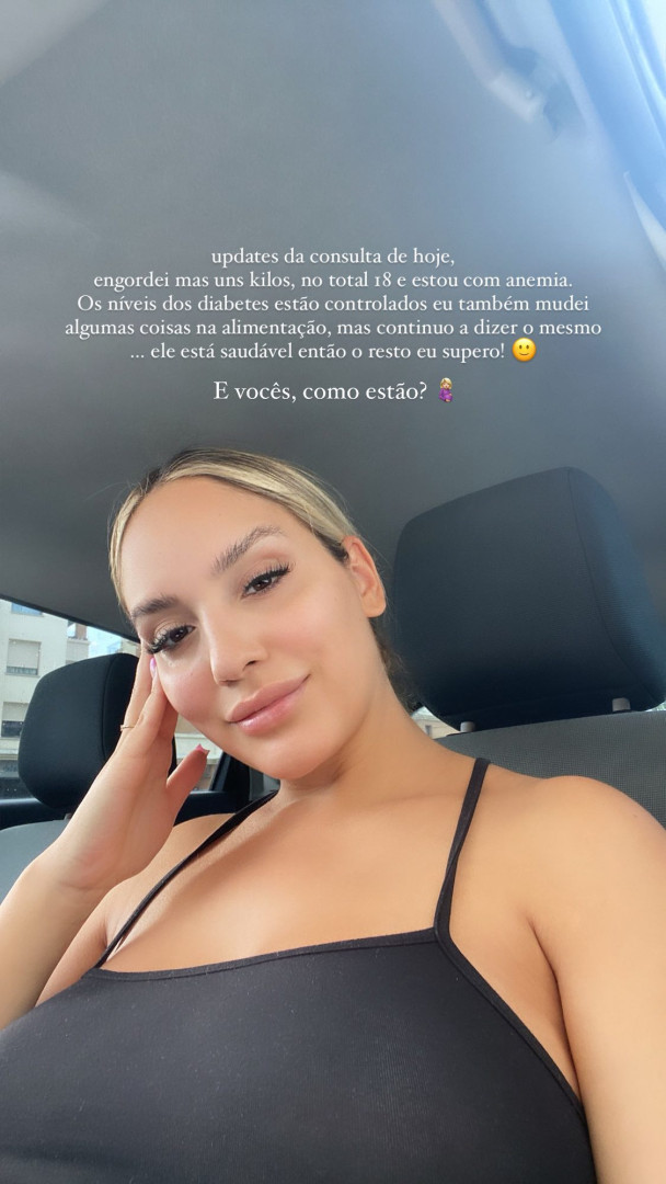 Cátia Basílio: "Engordei uns quilos, no total 18, e estou com anemia"