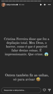 Cristina Ferreira reage a comentários por ter falado de depilação total