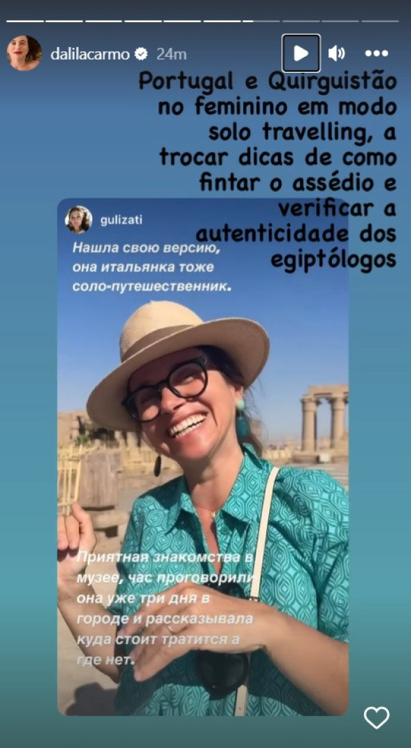 Dalila Carmo "troca dicas de como fintar o assédio" em viagem ao Egipto