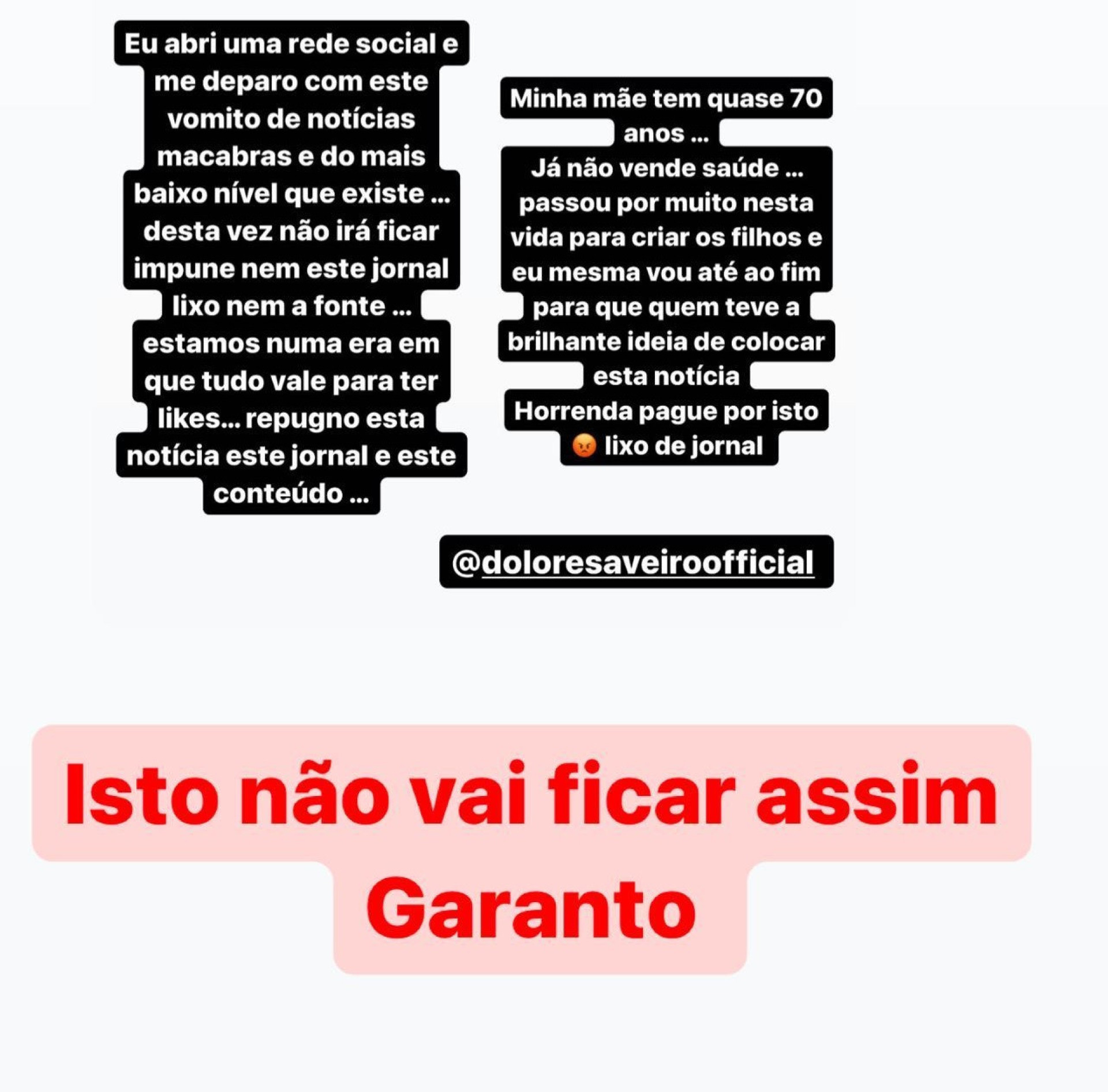 Dolores revoltada com notícia de que fez bruxaria para separar CR7 e Gio