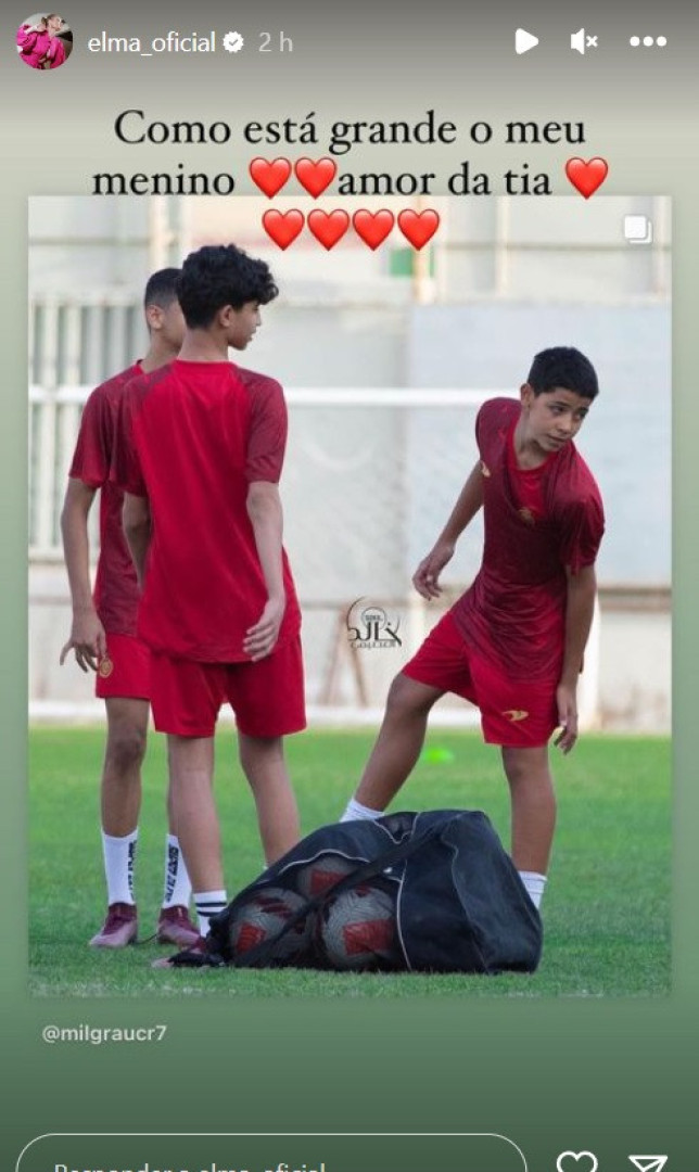 Elma Aveiro destaca imagens de Cristianinho. "Como está grande"