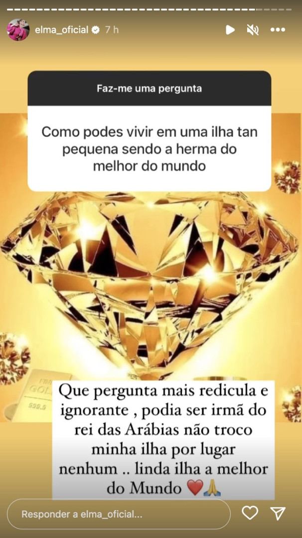 Elma Aveiro indignada: "Que pergunta mais ridícula e ignorante"