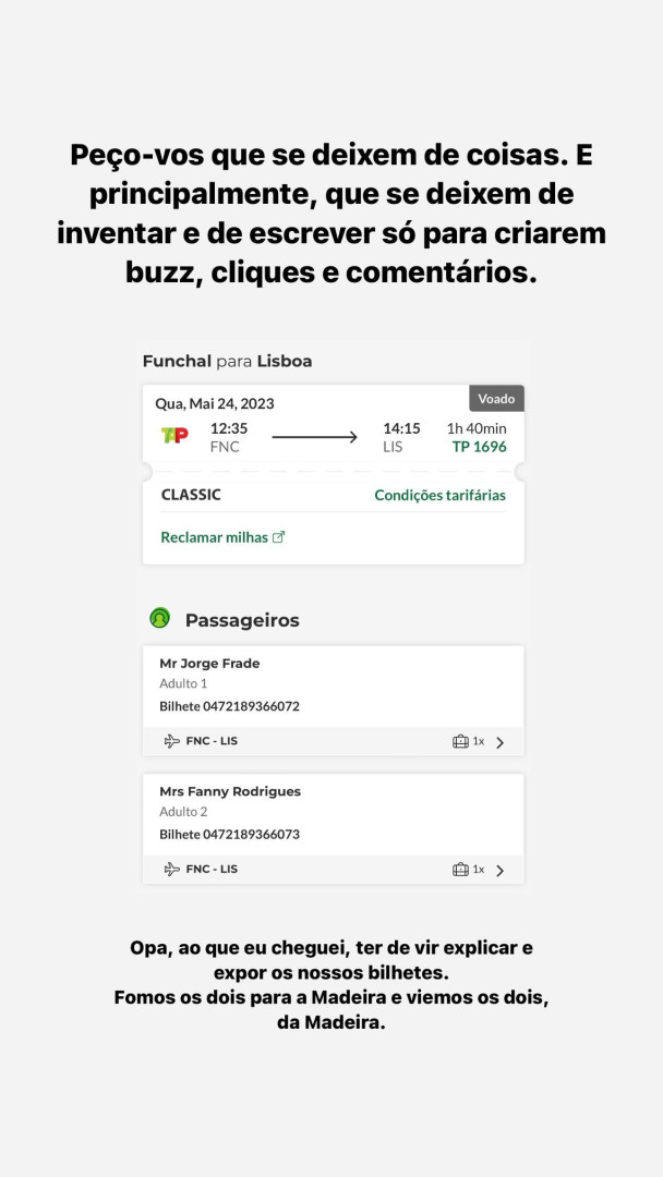 Fanny nega ter sido abandonada na Madeira pelo 'ex' e reage a polémicas