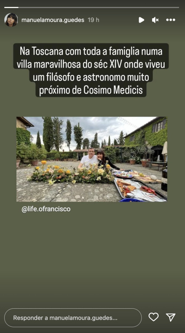 José Eduardo Moniz e Manuela Moura Guedes viajam até Itália com a família