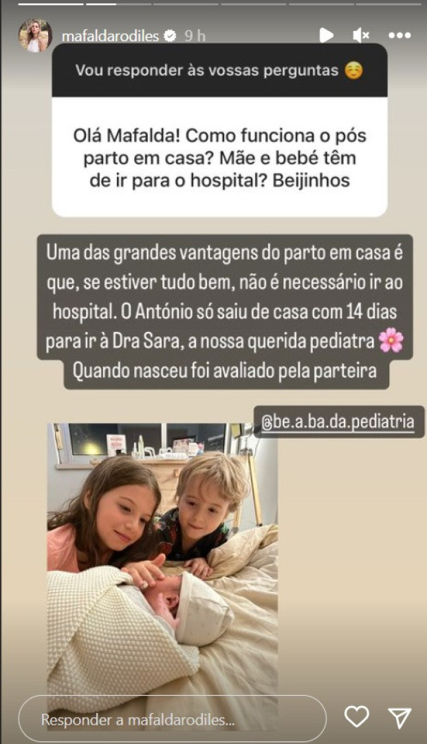 Mafalda Rodiles fala do pós-parto após bebé nascer em casa