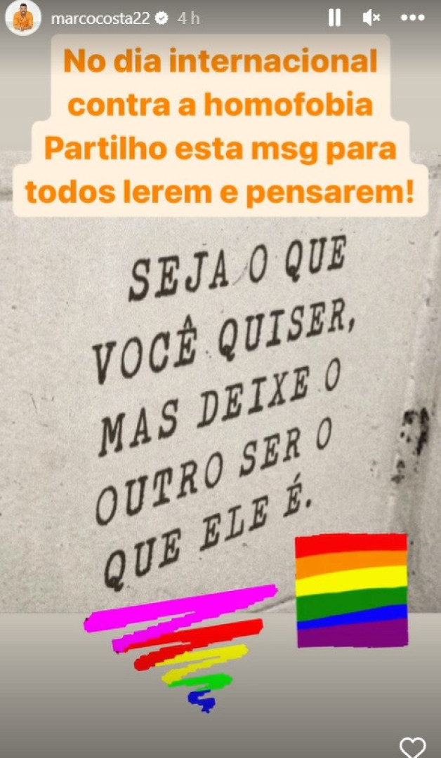 Marco Costa manifesta-se no Dia Internacional contra a Homofobia