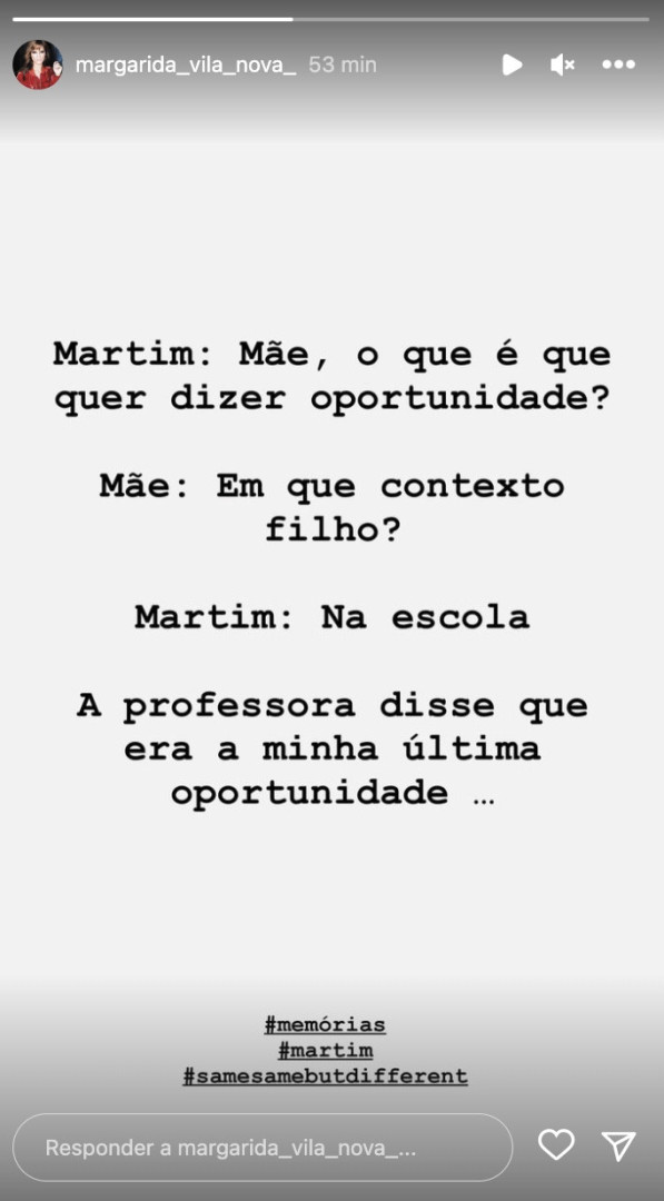 Margarida Vila-Nova partilha conversa hilariante que teve com o filho