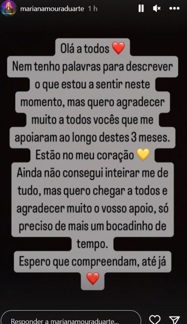 Mariana Duarte quebra silêncio após sair d'O Triângulo'