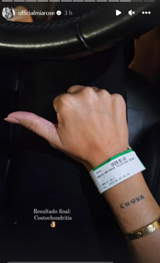 Mia Rose acaba no hospital após dor. "Quase que não consigo respirar"