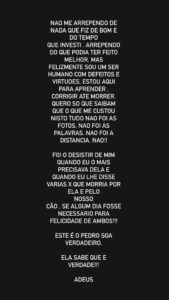 Pedro Soá faz novas revelações sobre 'ex' e acusa-a de se ter aproveitado