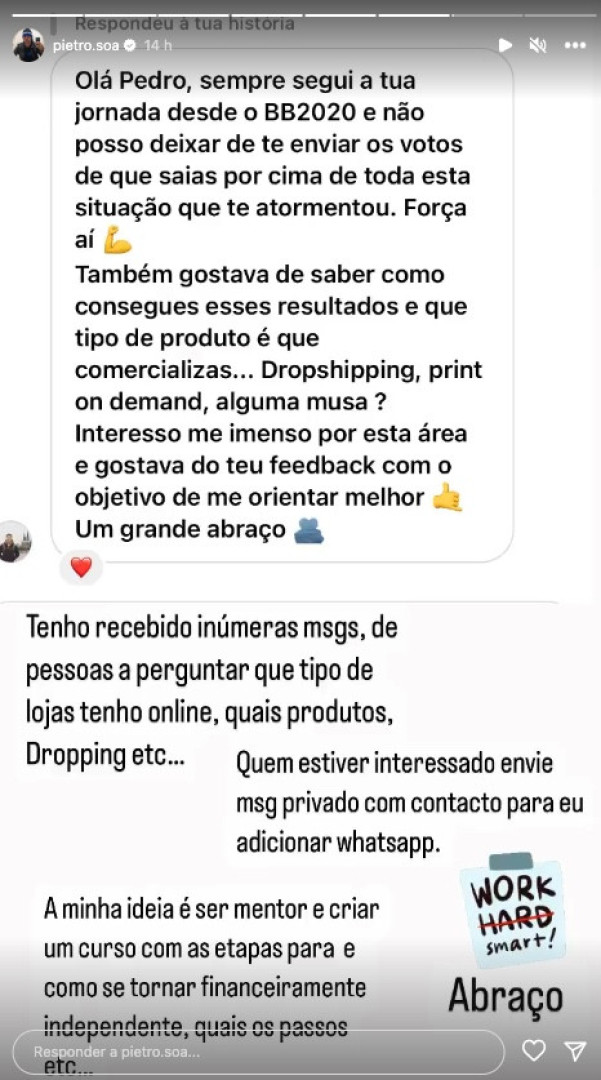 Pedro Soá vai criar curso para ajudar na independência financeira dos fãs