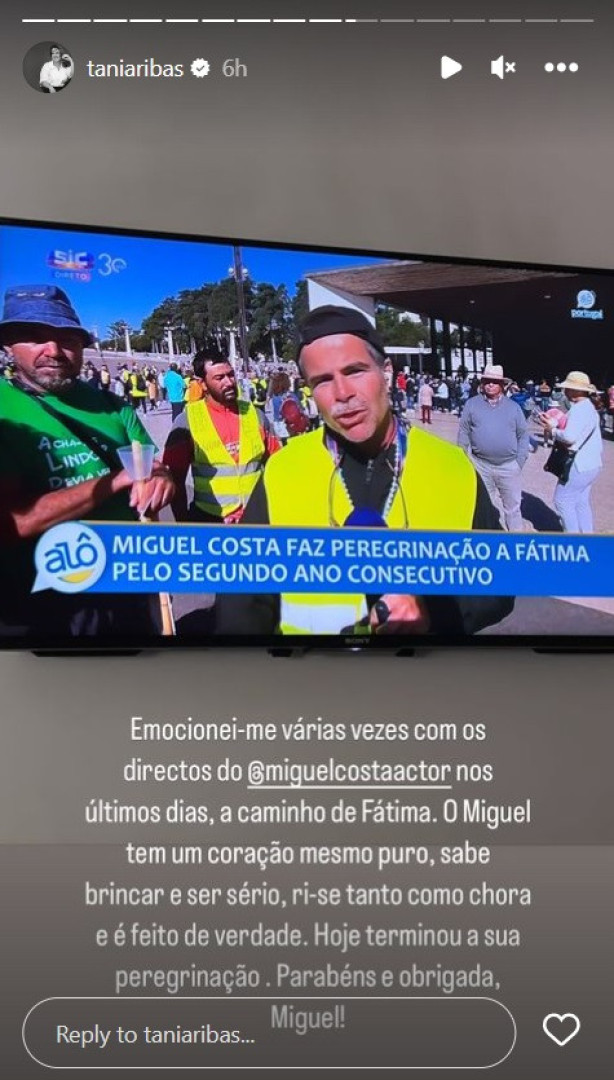 Tânia Ribas de Oliveira elogia Miguel Costa: "Emocionei-me várias vezes"