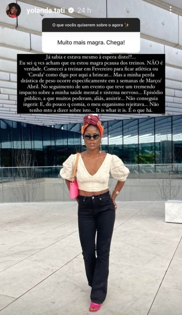 Yolanda Tati sofreu "perda drástica de peso" após piadas de Joana Marques