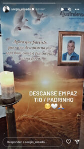 Cantor Sérgio Rosado de luto. "Descanse em paz"