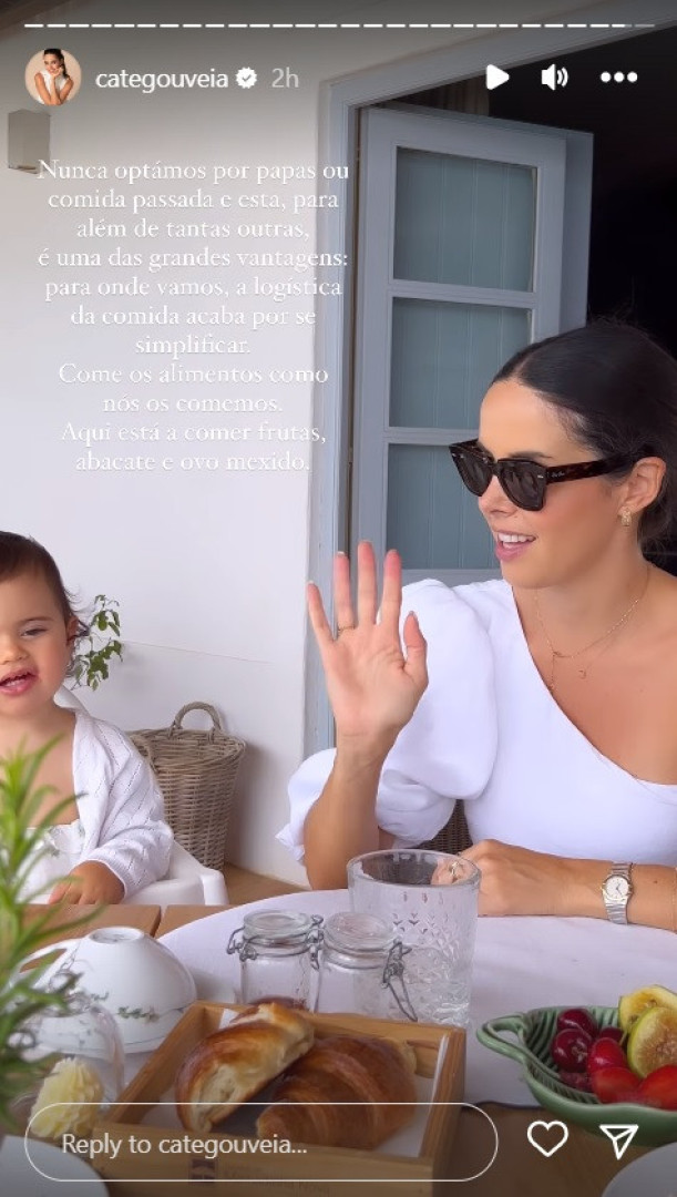 Catarina Gouveia revela escolha na alimentação da filha que "simplifica"
