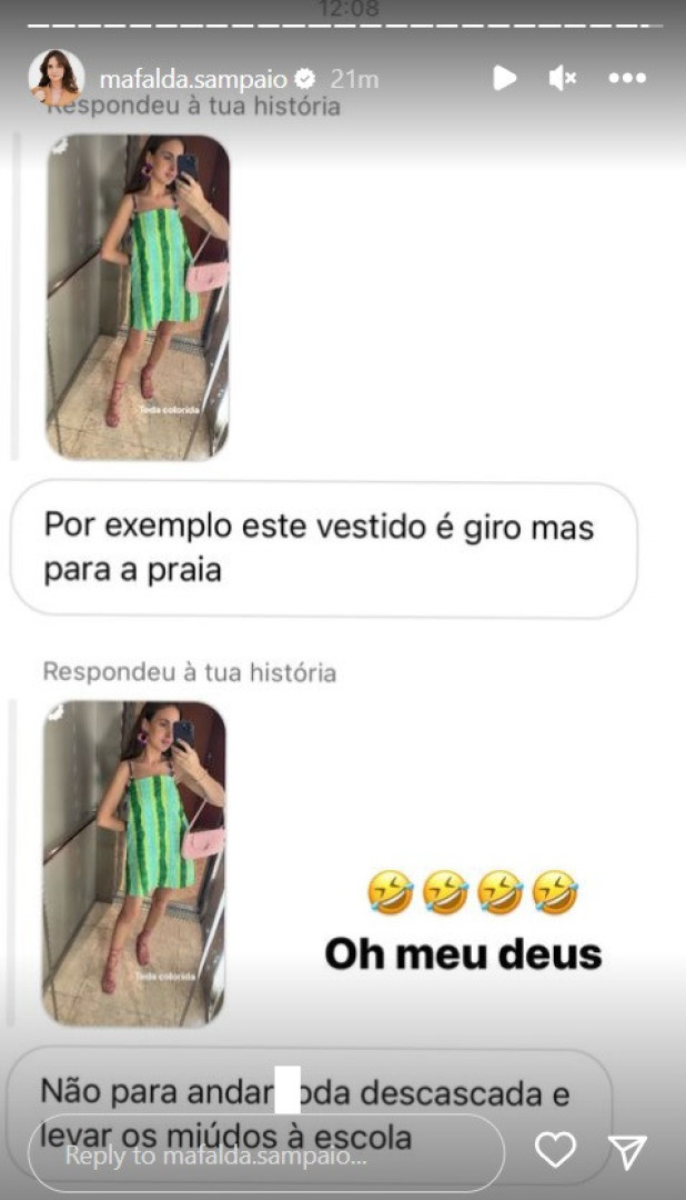 "Descascada" para levar filhos à escola Mafalda Sampaio reage a crítica