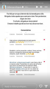 Fanny Rodrigues surpreendida com o que leu na internet sobre si