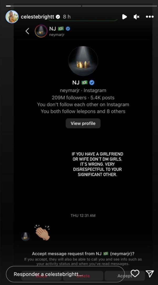 Neymar denunciado por mais uma mulher a quem enviou mensagem