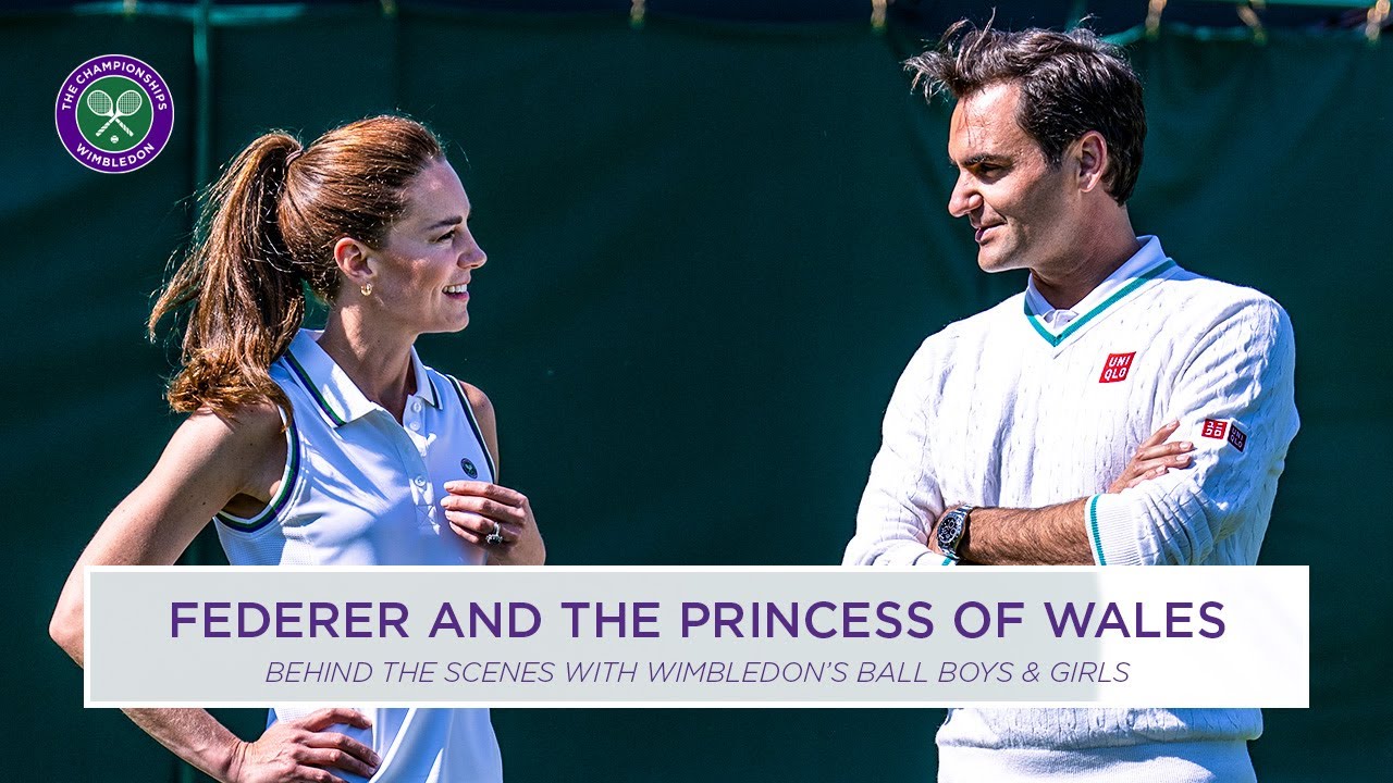 Princesa Kate Middleton joga ténis com Roger Federer