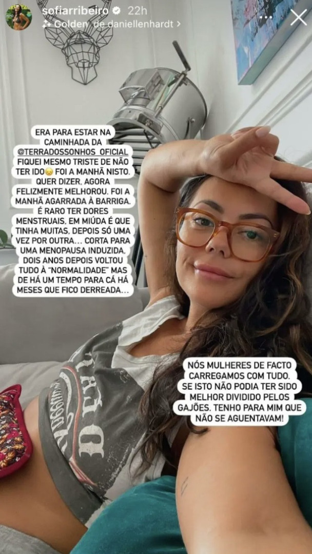 Sofia Ribeiro falha evento e explica: "Foi a manhã agarrada à barriga"