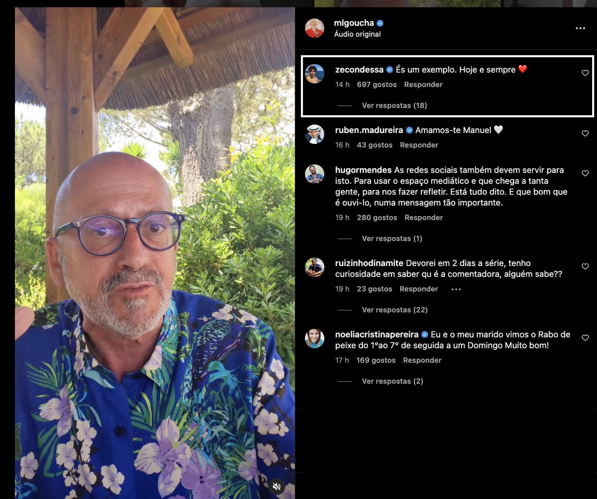 Zé Condessa aplaude comentário de Goucha em defesa de 'Rabo de Peixe'