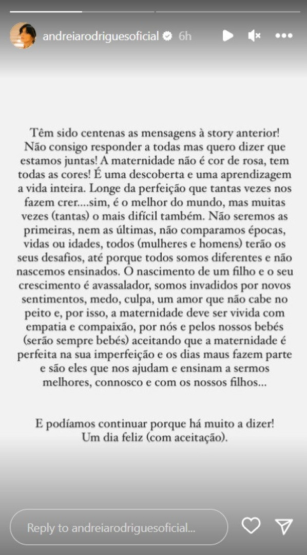 Andreia Rodrigues faz desabafo sobre filhas e é apoiada