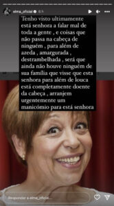 Elma Aveiro diz que Maria Vieira está "completamente doente da cabeça"