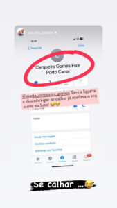 Foi assim que Cláudio Ramos gravou o número de Maria Cerqueira Gomes