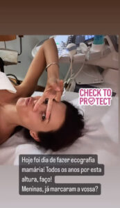 Maria Cerqueira Gomes faz exame de rotina e incentiva seguidoras