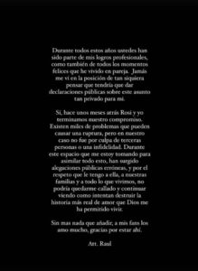"Não foi por infidelidade". Rauw Alejandro comenta separação de Rosalía