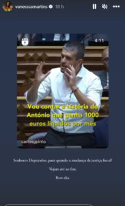 "Para quando a mudança da justiça fiscal?", diz Vanessa Martins