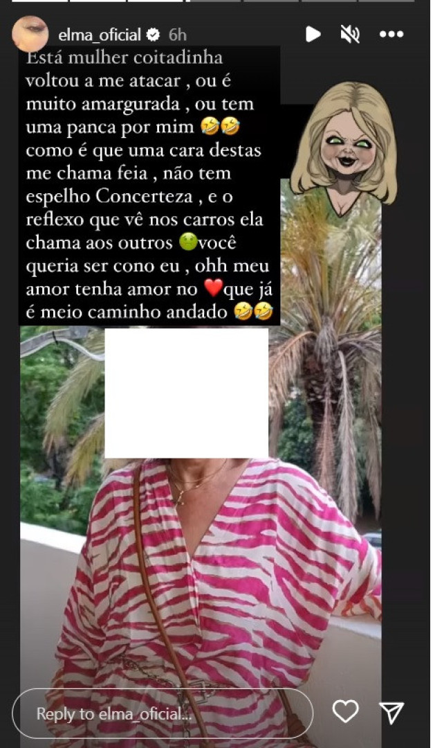 Elma Aveiro desta vez foi mais longe e mostrou "mulher" que a "atacou"