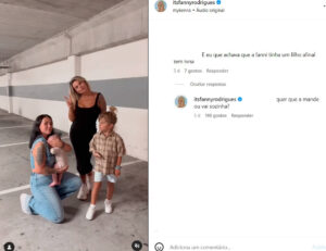 Fanny Rodrigues responde a comentário sobre filho. Cláudio Ramos reage