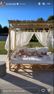 Georgina Rodríguez mostra brincadeira dos filhos no jardim