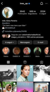 Inês Aires Pereira comemora conquista nas redes sociais