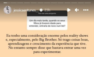 Jéssica Antunes entraria novamente no 'Big Brother'? A resposta