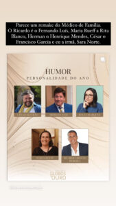 Joana Marques sobre os Globos: "Parece um remake do 'Médico de Família'"