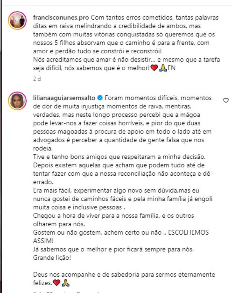 Liliana Aguiar e a reconciliação. "Foram momentos difíceis. Grande lição"