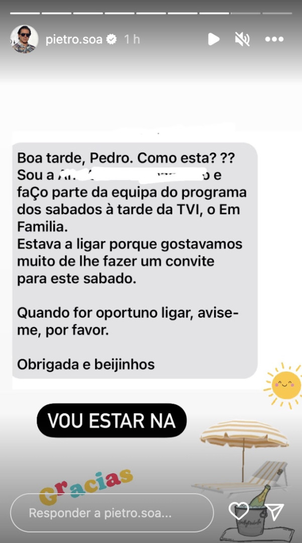 Pedro Soá rejeita convite para ir a programa da TVI. O motivo