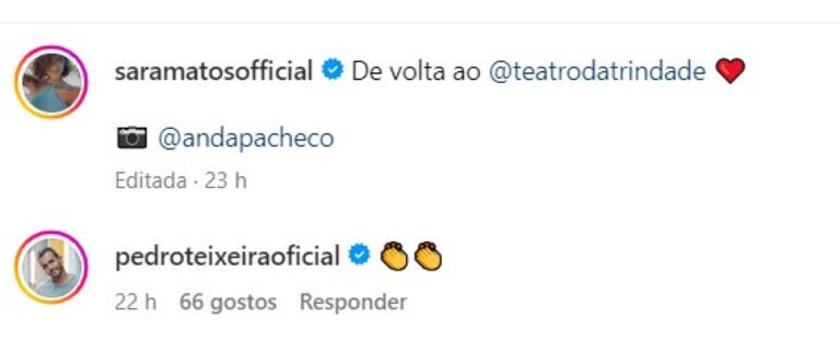 Pedro Teixeira comenta publicação de Sara Matos