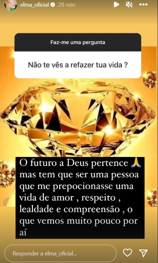 Refazer a vida Casar? Elma Aveiro responde à curiosidade dos seguidores