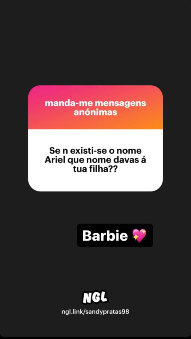 Se não fosse Ariel... Sandrina Pratas revela qual nome que daria à filha