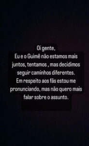 Cantora Lexa anuncia separação de MC Guimê