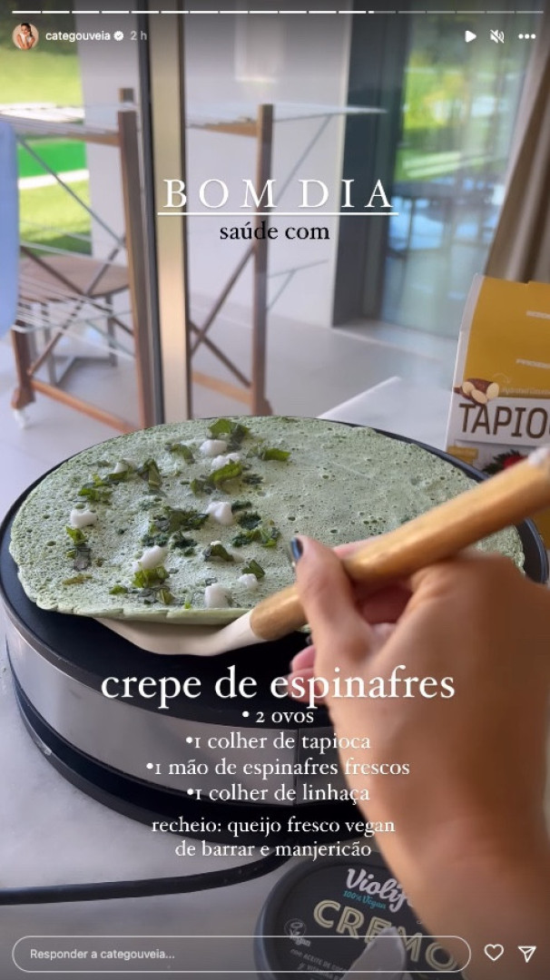 Catarina Gouveia ensina a fazer crepe de espinafres (com 5 ingredientes)
